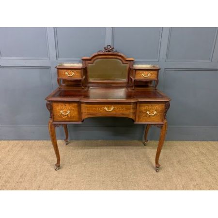 Viktorianischer Palisander Schreibtisch mit Intarsien