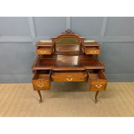 Viktorianischer Palisander Schreibtisch mit Intarsien