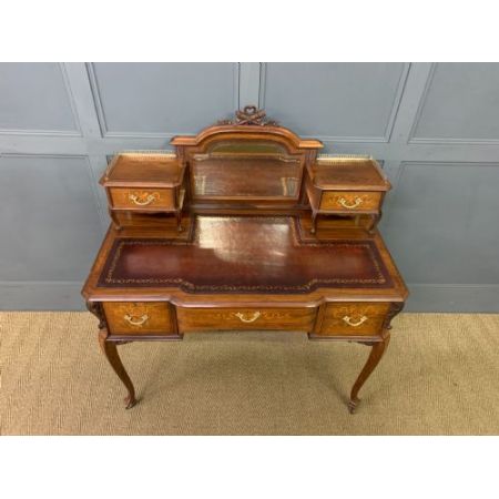 Viktorianischer Palisander Schreibtisch mit Intarsien