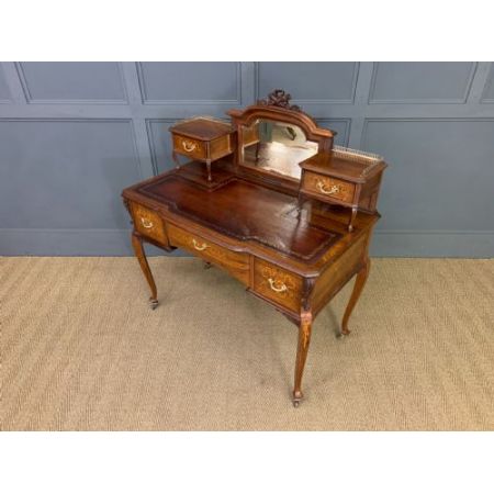 Viktorianischer Palisander Schreibtisch mit Intarsien