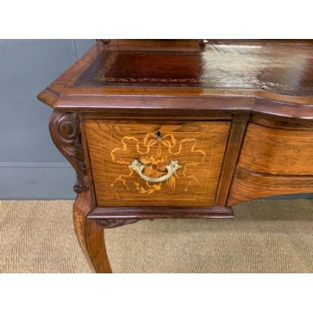 Viktorianischer Palisander Schreibtisch mit Intarsien