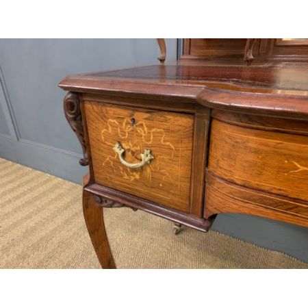 Viktorianischer Palisander Schreibtisch mit Intarsien