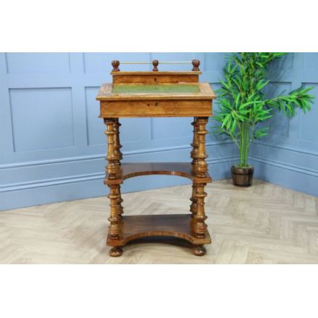 Antiker Davenport Regaltisch mit Intarsien