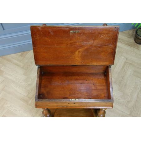 Antiker Davenport Regaltisch mit Intarsien