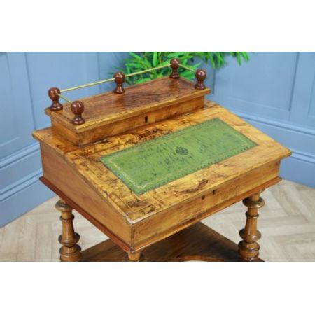 Antiker Davenport Regaltisch mit Intarsien