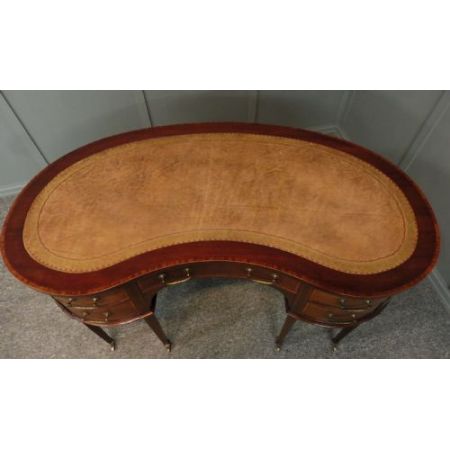 Intarsierter edwardian Kidney Desk