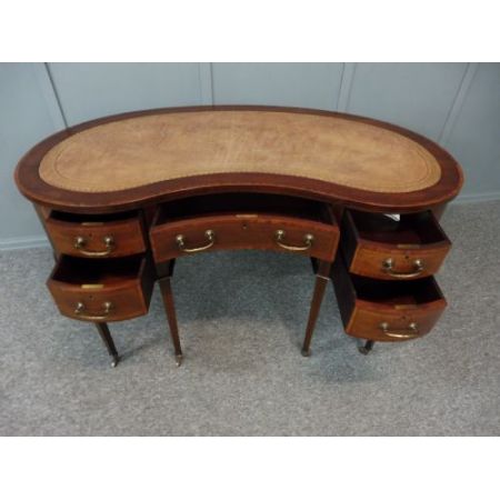Intarsierter edwardian Kidney Desk
