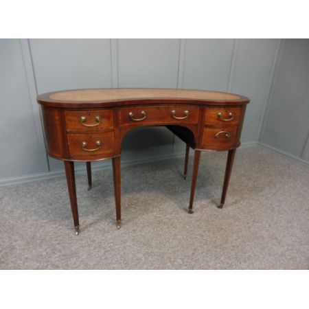 Intarsierter edwardian Kidney Desk