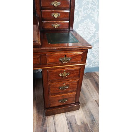 Viktorianischer Mahagoni Pedestal Dickens Desk