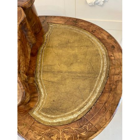 Viktorianischer Kidney Desk aus Wurzelholz