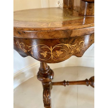 Viktorianischer Kidney Desk aus Wurzelholz