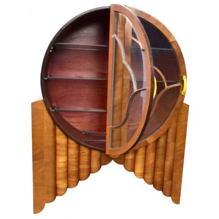 Antike englische Art Déco Vitrine von Liberty & Co. aus Massivholz