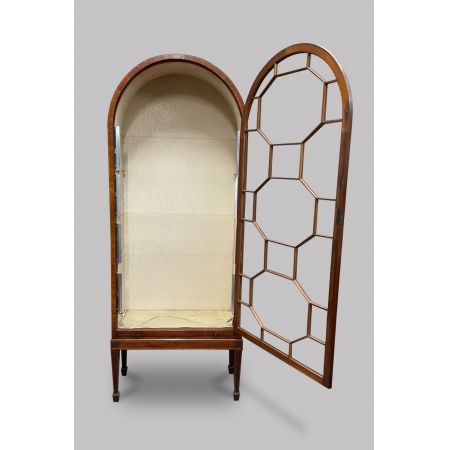 Antike englische Mahagoni-Kuppelvitrine aus Massivholz