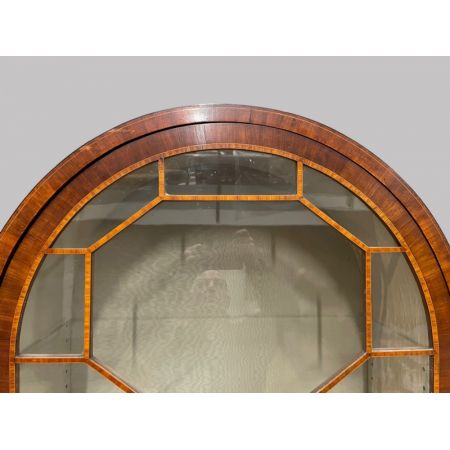 Antike englische Mahagoni-Kuppelvitrine aus Massivholz