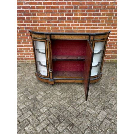 Antike viktorianische Nussbaum Massivholzkommode mit Intarsien aus England