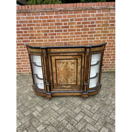 Antike viktorianische Nussbaum Massivholzkommode mit Intarsien aus England