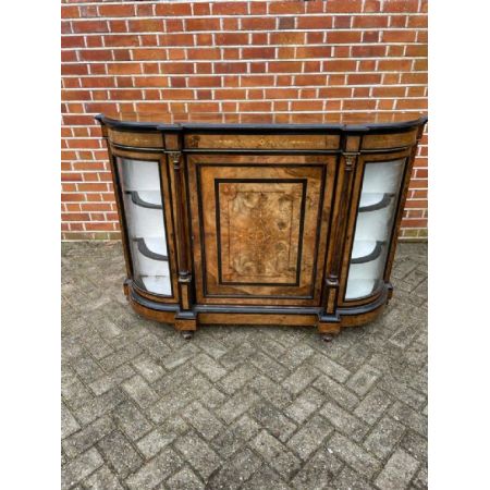 Antike viktorianische Nussbaum Massivholzkommode mit Intarsien aus England