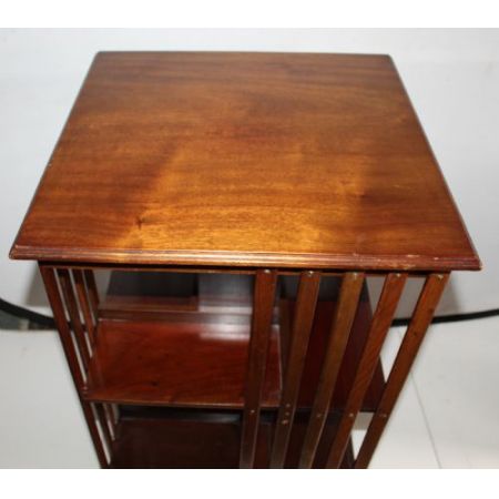 Englischer edwardianischer drehbarer Bücherschrank / Revolving Bookcase aus Mahagoni Massivholz