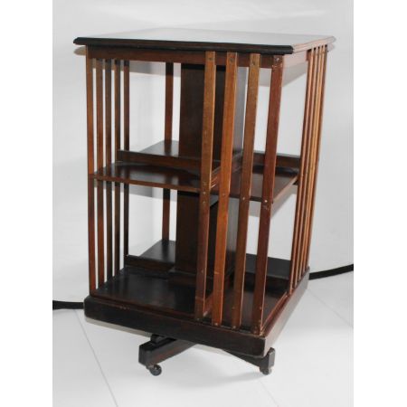 Englischer edwardianischer drehbarer Bücherschrank / Revolving Bookcase aus Mahagoni Massivholz