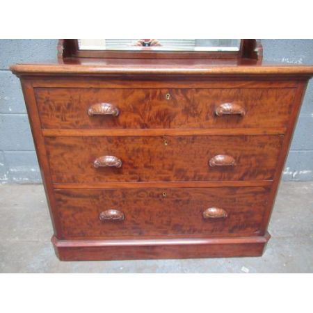 Englische viktorianische Mahagoni Kommode aus Massivholz