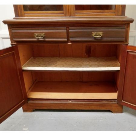 Englisches edwardianischer Bookcase / Bücherschrank aus Nussbaum