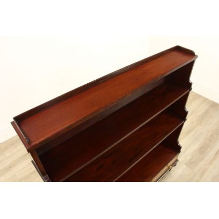 Englisches viktorianisches Bücherregal aus massivem Mahagoni & Satinholz