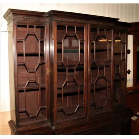 Breakfront Bookcase aus Mahagoni