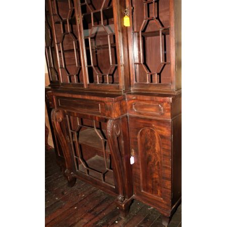 Breakfront Bookcase aus Mahagoni