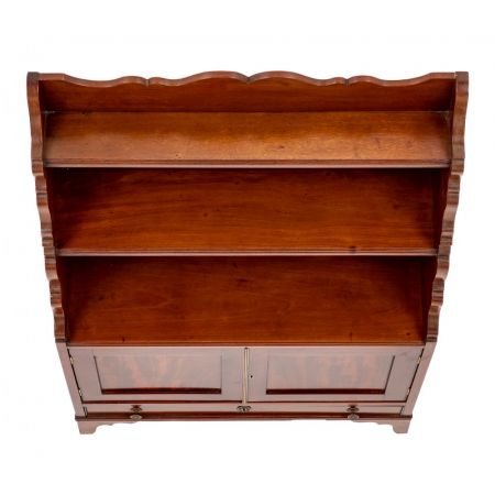 Englisches Bücherregal / Waterfall Bookcase aus massivem Mahagoni