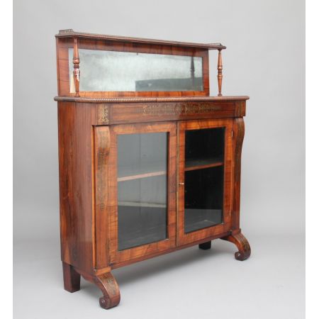 Englische Regency Kommode aus massivem Palisander und Messing mit Intarsien