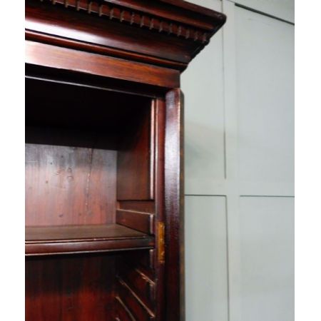 Antiker englischer offener Bücherschrank aus massivem Mahagoniholz