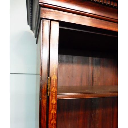 Antiker englischer offener Bücherschrank aus massivem Mahagoniholz