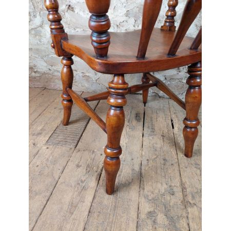 Viktorianische englischer Küchenstuhl aus massivem Birken- Ulmenholz