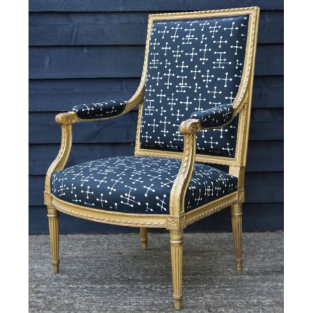 Stilvoller französischer vergoldeter Sessel