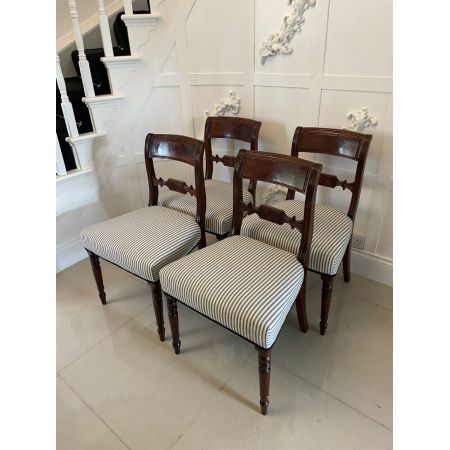 Satz von 4 antiken Mahagoni-Esszimmerstühlen in Regency-Qualität