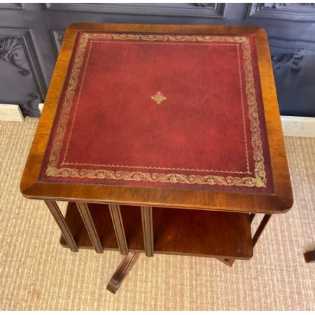 Paar englische drehbare Bücherregale aus massivem Mahagoni