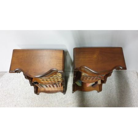 Zwerg Paar Wasserfall-Bücherregale aus massivem Nussbaum