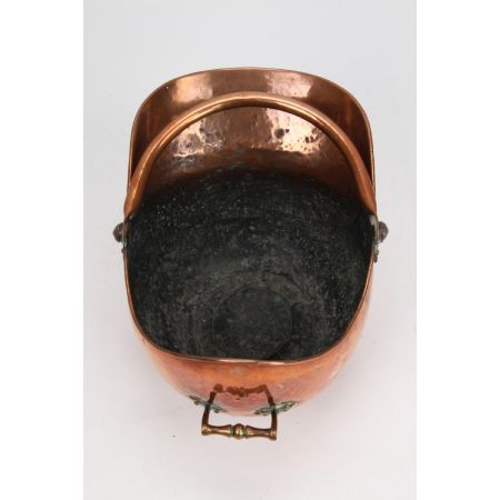 Englischer viktorianischer Kupferhelm Kohlenkasten