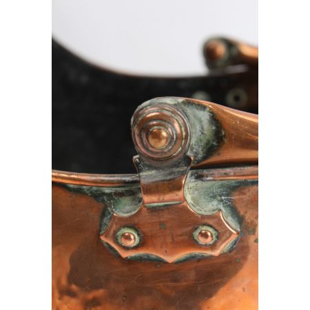 Englischer viktorianischer Kupferhelm Kohlenkasten