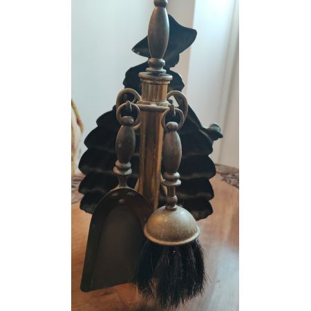 Englisches edwardianisches Messing-Kamin-Set