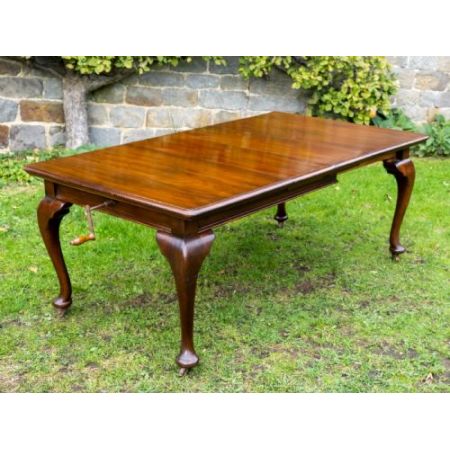 Englischer victorianischer Esstisch aus massivem Mahagoni, ausziehbar
