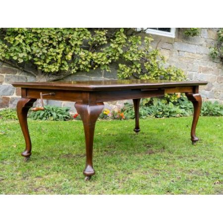 Englischer victorianischer Esstisch aus massivem Mahagoni, ausziehbar