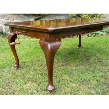 Englischer victorianischer Esstisch aus massivem Mahagoni, ausziehbar