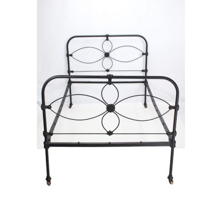 Viktorianisches englisches Bett aus ebonisiertem Eisen