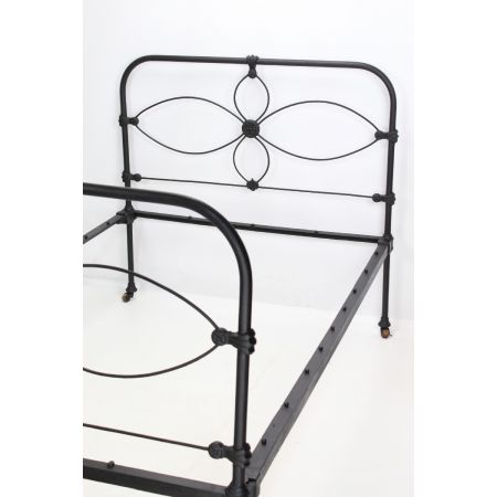 Viktorianisches englisches Bett aus ebonisiertem Eisen