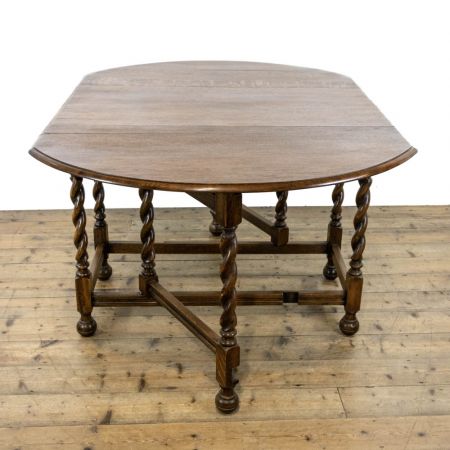 Antiker englischer Massivholz Esstisch aus Eiche