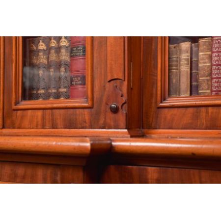 Viktorianisches Bücherregal aus Mahagoni Massivholz