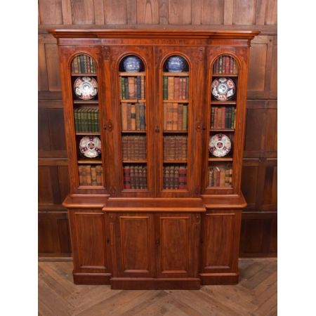 Viktorianisches Bücherregal aus Mahagoni Massivholz