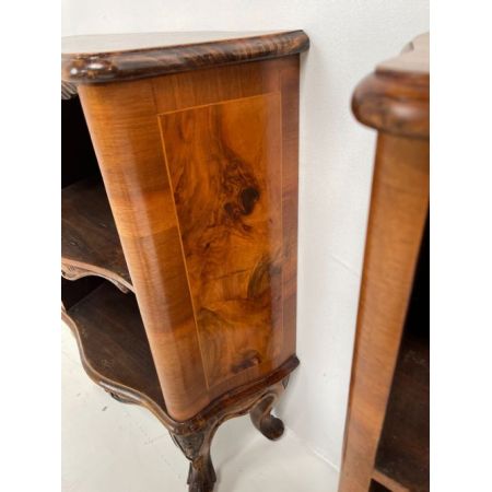 Antikes Paar Nussbaumbaucm Bücherregale