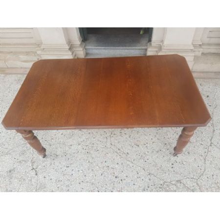 Antiker Eichenausziehtisch aus Massivholz